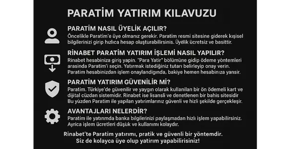 Rinabet Paratim Yatirim Nasil Yapilir?